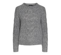 PIECES Women's Pcnina LS O-Neck Knit Noos Bc Jumper, Medium Grey Melange, S