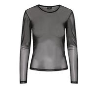 PIECES Women's Pcninni Ls Mesh Top Noos Bc Qx Longsleeve T-Shirt, Black, M