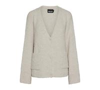 PIECES Women's Pcnori Ls V-Neck Knit Cardigan bc Sweater, Birch/Detail: egret, M