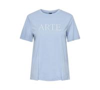 PIECES Women's Pcnori Ss Printed T-Shirt Bc, Chambray/Print:Art, XS