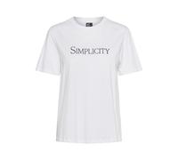 PIECES Women's Pcnori Ss T-Shirt Bc, Bright White/Print: Simplicity, M