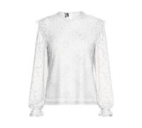 PIECES Women's Pcolline LS Lace Noos Top, Cloud Dancer, M