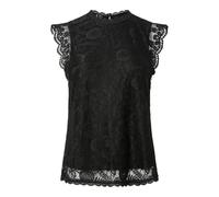PIECES Women's Pcolline Sl Lace Top Noos Bc, Black, M