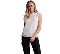 PIECES Women's Pcolline Sl Lace Top Noos Bc T-Shirt, Cloud Dancer, XL