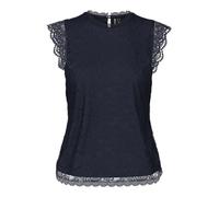 PIECES Women's Pcolline SL Lace Top Noos Blouse Shirt, Sky Captain, Large
