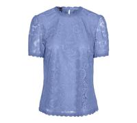 PIECES Women's Pcolline Ss Lace Top Noos Bc T-Shirt, Hydrangea, M
