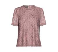 PIECES Women's Pcolline Ss Lace Top Noos Bc T-Shirt, Woodrose, M