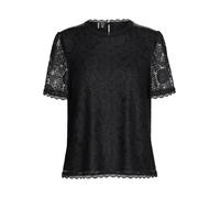 PIECES Women's Pcolline SS Lace Top Noos Tank Top, Black, S