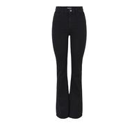 Pieces Women's Pcpeggy Flared Hw Bl-vi Noos Bc Jeans, Black, XL UK