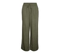 PIECES Female Trousers with Wide Leg PCPIA Linen Mix Deep Lichen Green