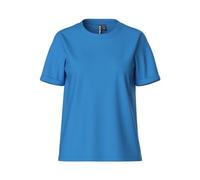 Pieces Women's Pcria Ss Fold Up Solid Tee Noos Bc T-Shirt, Azure Blue, XS