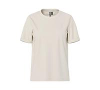 PIECES Women's Pcria Ss Fold Up Solid Tee Noos Bc T-Shirt, Birch, M