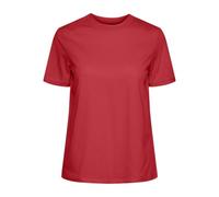 PIECES Women's PCRIA SS FOLD UP Solid TEE NOOS BC T-Shirt, Bittersweet,