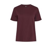PIECES Women's Pcria Ss Fold Up Solid Tee Noos Bc T-Shirt, Tawny Port, XL