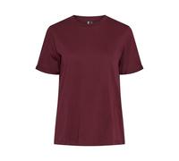 PIECES Women's Pcria Ss Fold Up Solid Tee Noos Bc T-Shirt, Tawny Port, XS