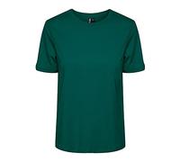 PIECES Women's Pcria Ss Fold Up Solid Tee Noos Bc T-Shirt, Trekking Green, M
