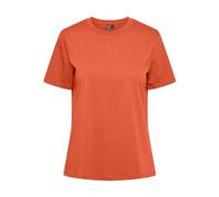 PIECES Women's Pcria SS Solid Tee Noos BC T-Shirt, Nasturtium, S