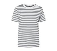 Pieces Women's Pcria Ss Tee Stripes Noos Bc T-Shirt, Ultimate Grey, L