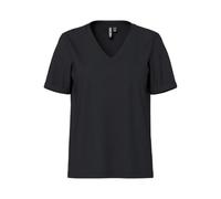 PIECES Women's Pcria SS V-Neck Solid Tee Noos T-Shirt, Black, XS