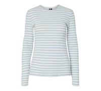 Pieces Women's Pcruka LS Top Noos Bc Long-Sleeved T-Shirt, Cashmere Blue/Stripes: Cloud Dancer, M