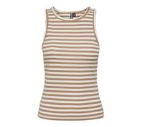PIECES Womens Pcruka Noos Boxer Tank Top, Silver Mink/Stripes: Cloud Dancer, S UK