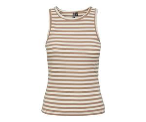 PIECES Womens Pcruka Noos Boxer Tank Top, Silver Mink/Stripes: Cloud Dancer, S UK