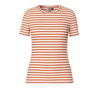 PIECES Women's Pcruka Ss Top Noos Bc T-Shirt, Mandarin Orange, S