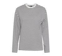PIECES Women's Pcsadie LS Top Noos Long Sleeve T-Shirt, Cloud Dancer/Stripes: Magnet, L