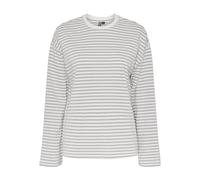 PIECES Women's Pcsadie Ls Top Noos Longsleeve T-Shirt, Cloud Dancer/Stripes: lgrm, XS