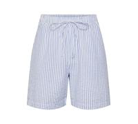 PIECES Women's Pcsally Hw Loose String Noos Shorts, Hydrangea/Stripes: Cloud Dancer, M