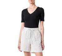 PIECES Women's Pcsally Hw Loose String Shorts Noos, Tea/Stripes: Cloud Dancer, S
