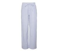 PIECES Women's Pcsally Hw Loose String Trousers Noos Trousers, Hydrangea/stripes: cloud dancer, M