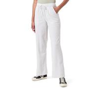 PIECES Women's Pcsally Hw Loose String Pant Noos, Tea/Stripes: Cloud Dancer, L