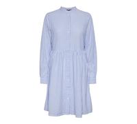 PIECES Women's Pcsally Ls Dress Noos, Hydrangea/Stripes: Cloud Dancer, S