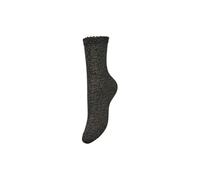 PIECES Womens Pcsebby Glitter Long 1 Pack Noos Socks, Black/Detail:GOLD COLOR LUREX