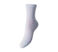 PIECES Women's PCSEBBY GLITTER LONG 1-PACK PATTERN NOOS Socks, Kentucky Blue/Detail:SMALL DOTS IN PURPLE ROSE, One Size