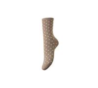 PIECES Womens Pcsebby Glitter Long 1 Pack Pattern Noos Socks, Natural/detail: Small Dots In Birch Col