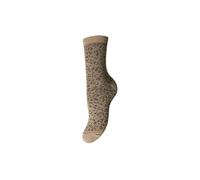 PIECES Women's Pcsebby Glitter Long AOP Noos Socks, Fossil/Detail: Morel, One size