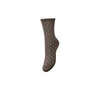 PIECES Women's Pcsebby Glitter Long Pattern Noos BC Glitter Socks, Morel/detail: small dots in taupe grey, One Size