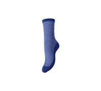 PIECES Women's Pcsebby Glitter Long Stripe Sock Noos Bc, Bluing, One Size