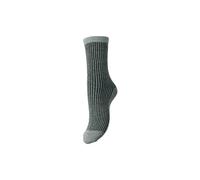 PIECES Women's Pcsebby Glitter Long Stripe Sock Noos Bc, Castor Gray, One Size