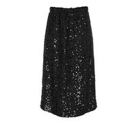 PIECES Women's Pcserena Sequin Hw Midi Skirt Mm, Black/Detail:Black Sequince, L