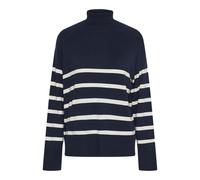 PIECES Women's Pcsia Ls Rollneck Knit Noos Bc Jumper, Sky Captain/Stripes: White, XL