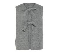 Pieces Womens Pcsilly Sl Rev Tie Vest Knit Noos Bc, Medium Grey Melange, XL UK