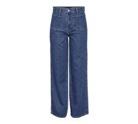 PIECES Women's Pcsky Hw Pocket Wide Jeans, Medium Blue (Medium Blue Denim), S