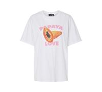 PIECES Women's Pcthea Ss Printed T-Shirt Bc, Bright White, L