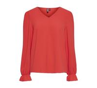 PIECES Women's Pctiffany LS V-Neck top Noos Bc Long Sleeve Blouse, Bittersweet, M