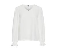 PIECES Women's Pctiffany LS V-Neck top Noos Bc Long Sleeve Blouse, Cloud Dancer, M