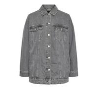 PIECES Women's Pctika LS Oversize DNM Jacket Noos Bc Denim, Gray, S
