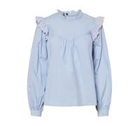 PIECES Women's Pcvela Ls Shirt Noos, Cashmere Blue, S